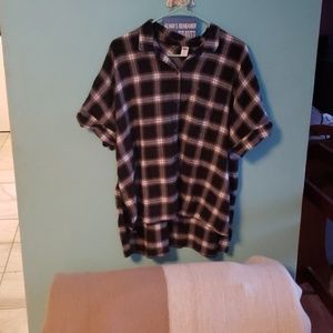 Old Navy plaid tunic shirt size XL